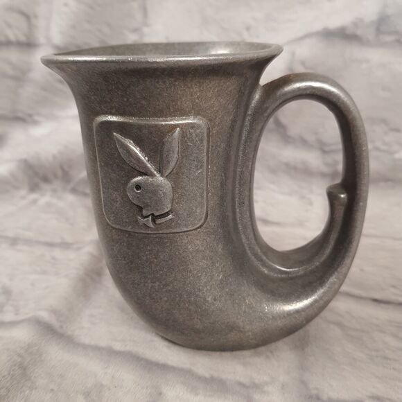 Vintage Playboy Carson Pewter Drinking Horn Mug Tavern Beer Tankard - Picture 2 of 9